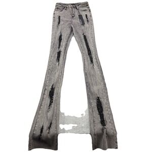 Rockstar Original Jeans Mens Large 29 Crush Gray Denim Super Stacked Distressed